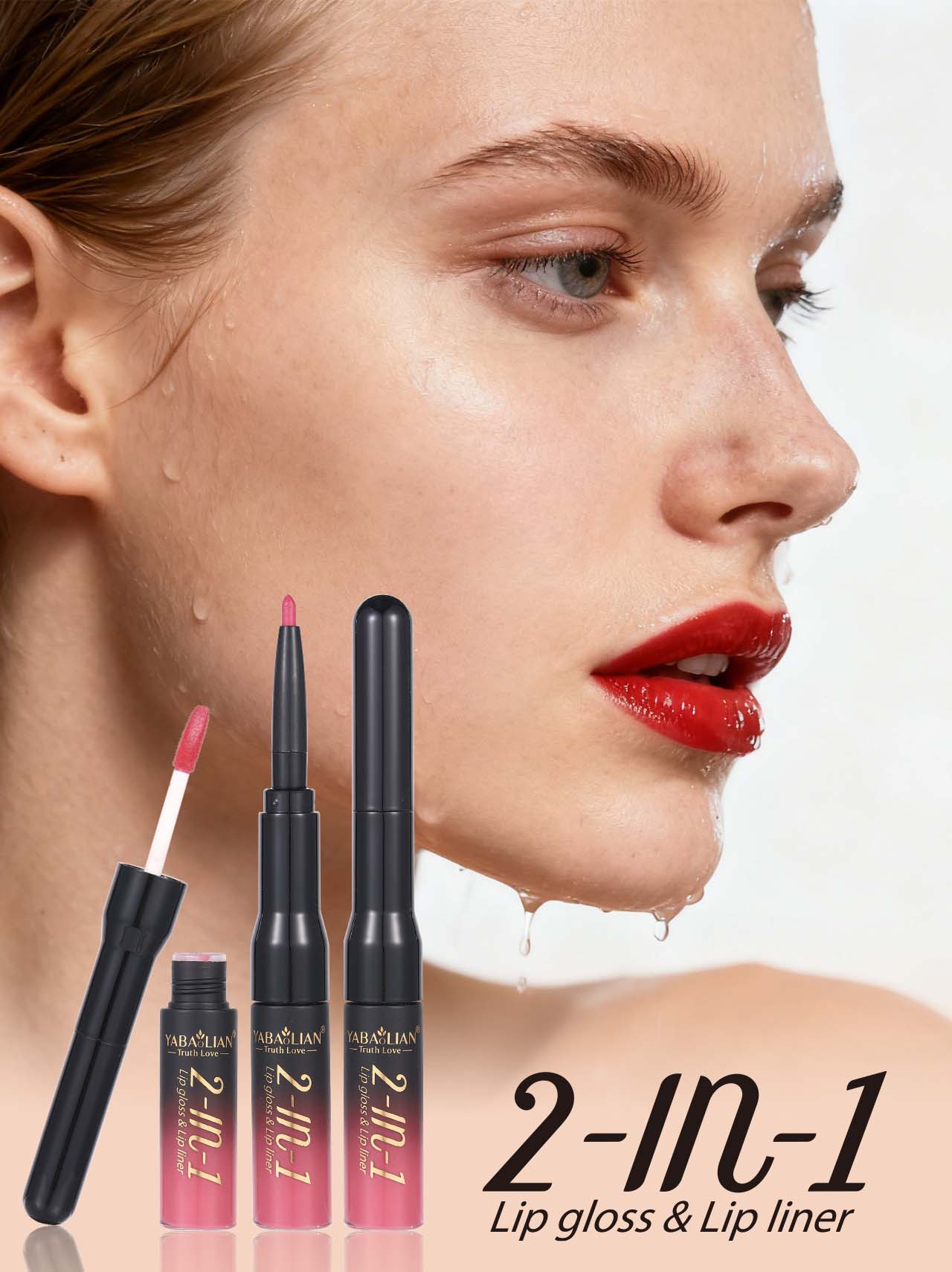 2 in 1 Lip Liner Liquid Sets Lip Stain Waterproof Makeup