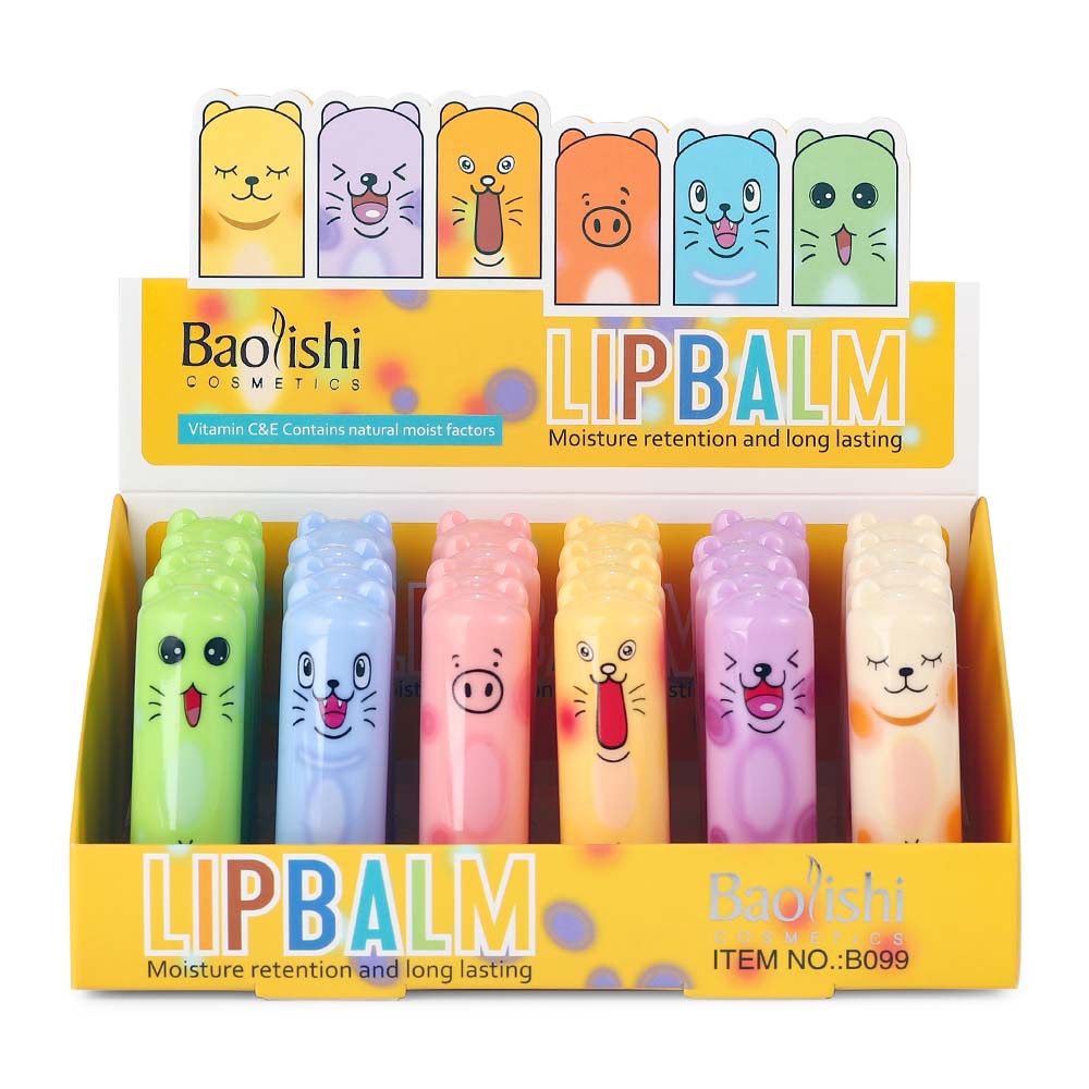 BAOLISHI Cute Pet Cartoon Lip Balm Colorless Moisturizing2