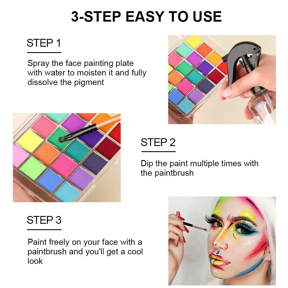 YABAOLIAN 20 Colors Face Body Paint Palette Beauty3