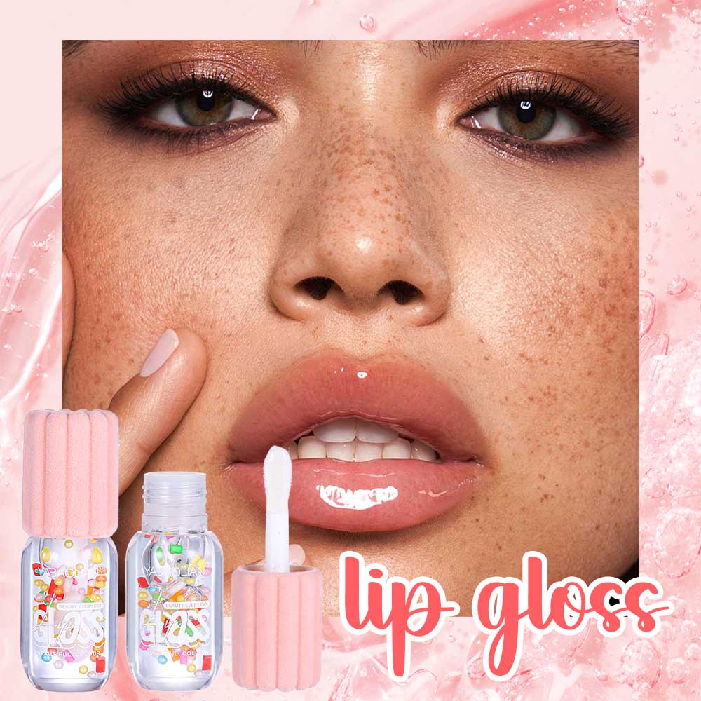 YABAOLIAN Hydrating Lip Glow Oil with Candy Beads Transparent Tinted3
