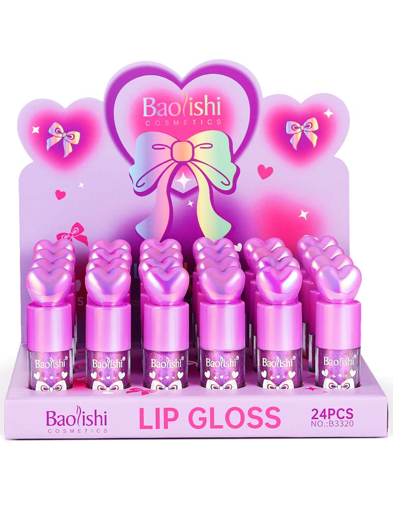 heart style lip gloss cute pink tube
