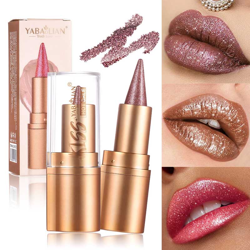 2-in-1 Long-Lasting Waterproof Sparkling Lipstick