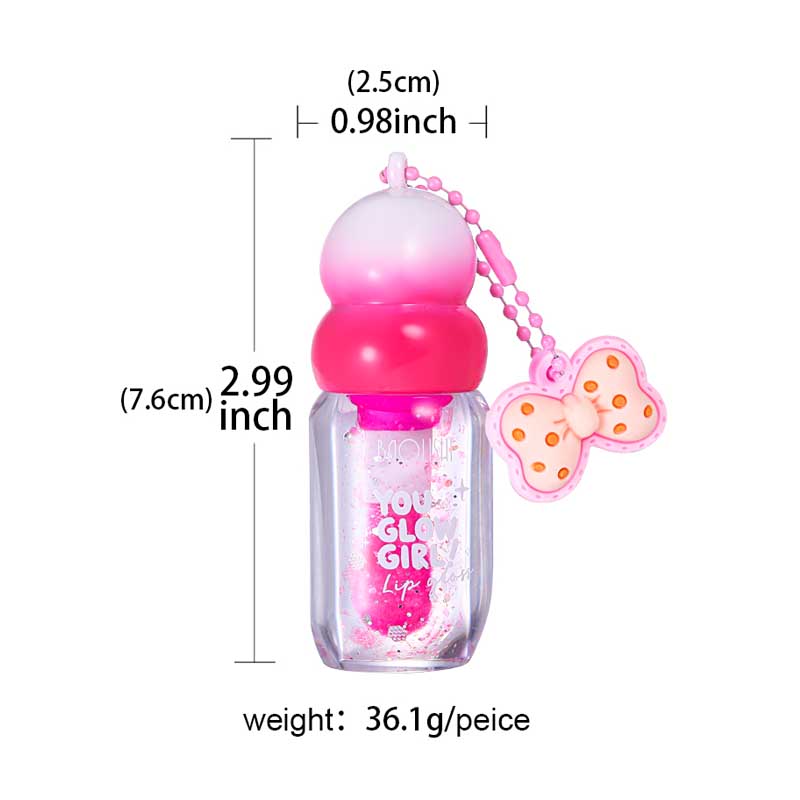 innovative lip gloss bottle packs with key chains