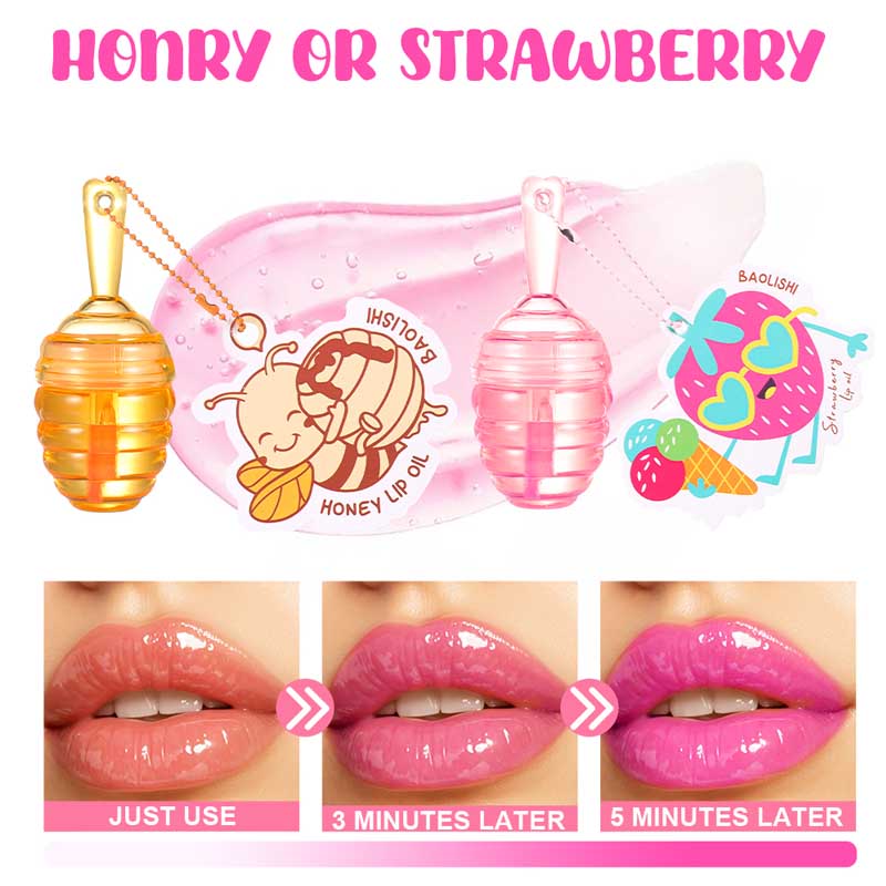 Fashion Honey Lip Gloss with Keychain