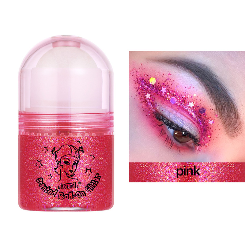 b88 Pink Roll-on Face Glitter for Mermaid Makeup