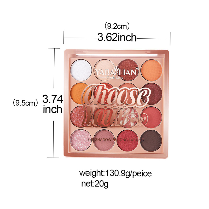 y89228 16 colors matte shimmer eyeshadow
