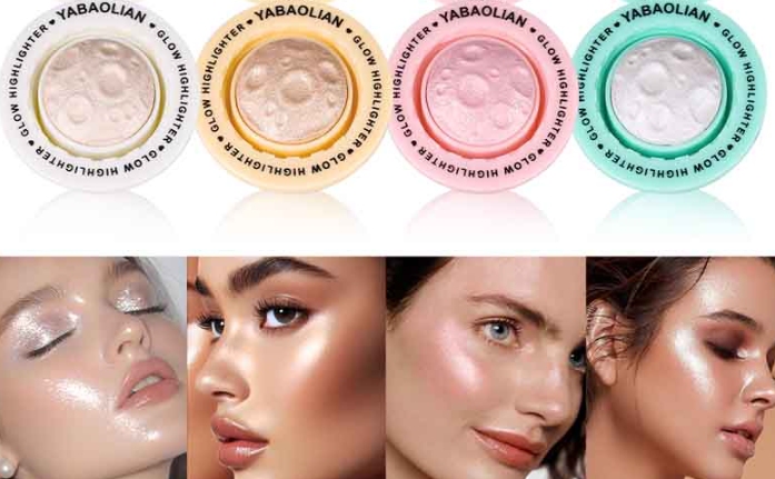 Premium vegan highlighter palettes blend subtle matte with pearlescent finishes