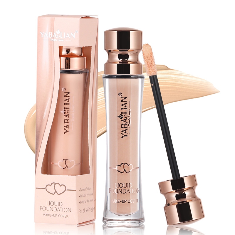 Unbranded foundation bottles with shade swatches for base makeup planning